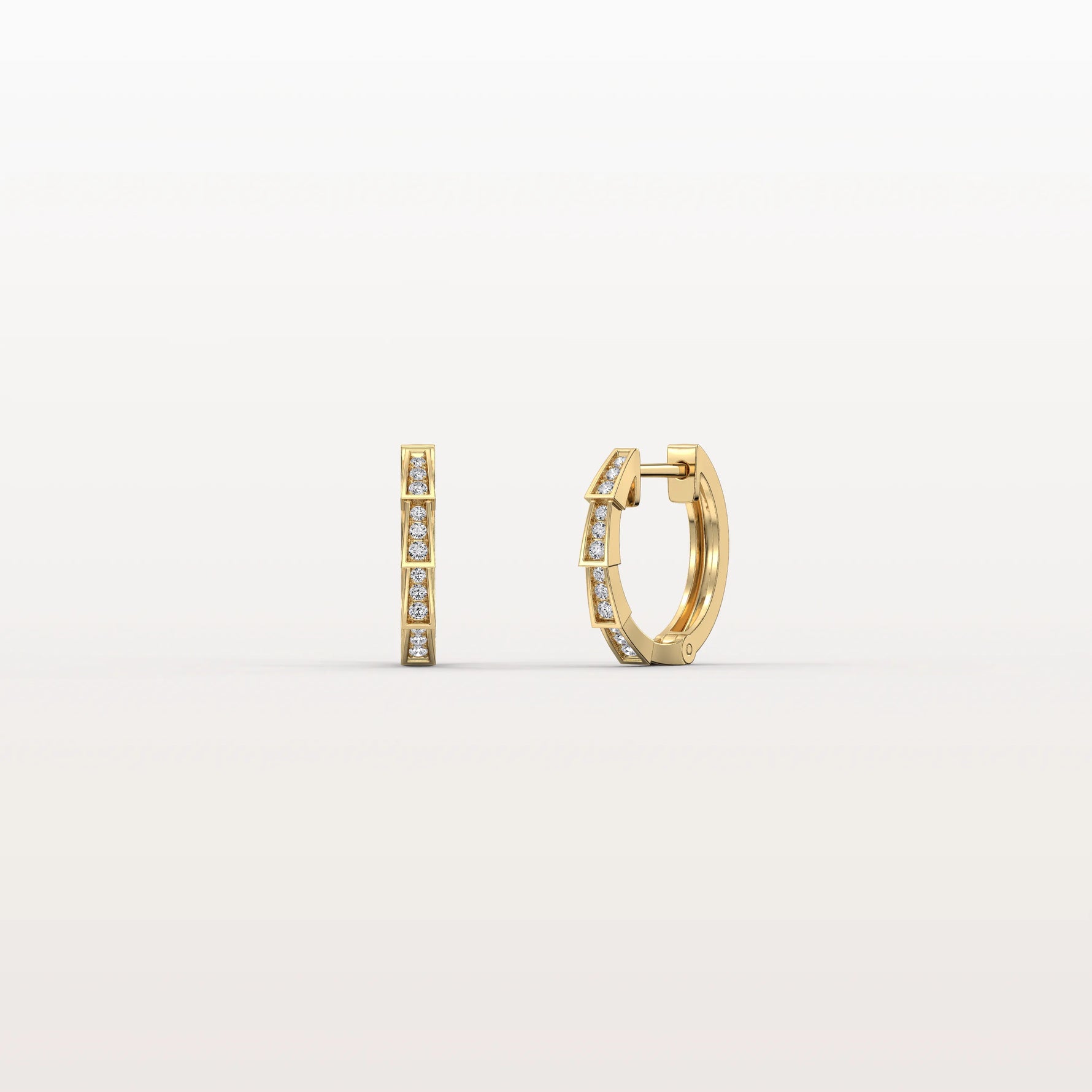 Lab Diamond Half Eternity Viper Earring In 14K Solid Gold/Platinum - Earrings