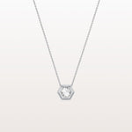 1CT Hexagon Lab Grown Diamond Necklace in 14K Solid Gold/Platinum - Necklaces