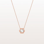 1CT Hexagon Lab Grown Diamond Necklace in 14K Solid Gold/Platinum - Necklaces