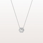 1CT Hexagon Lab Grown Diamond Necklace in 14K Solid Gold/Platinum - Necklaces