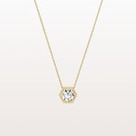 1CT Hexagon Lab Grown Diamond Necklace in 14K Solid Gold/Platinum - Necklaces