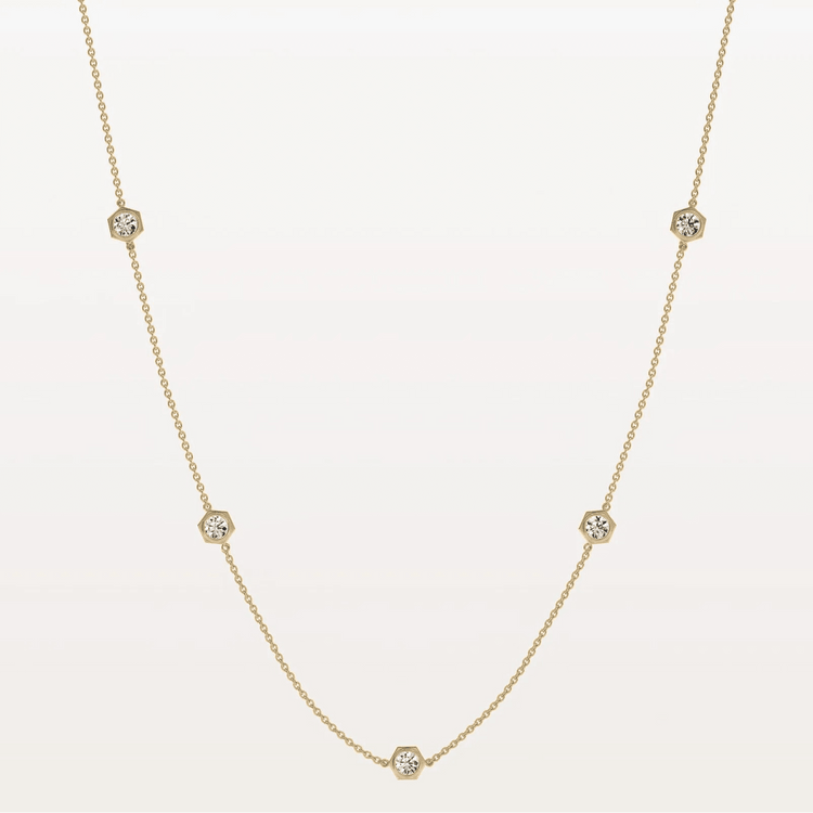 Stunning Lab Grown Diamond Screw Shape Necklace In 14K Solid Gold/Platinum - Necklaces