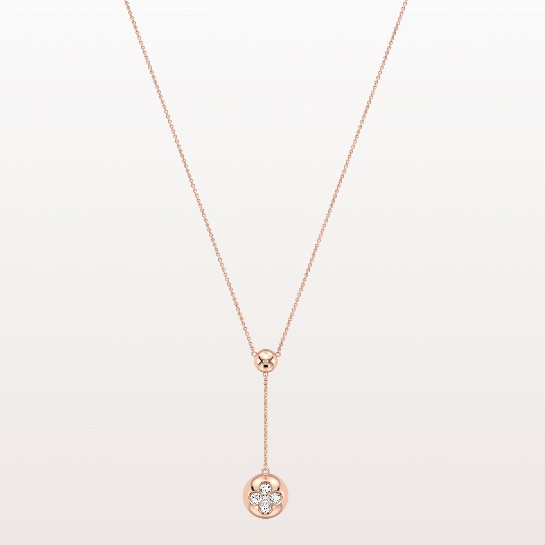 Lab Grown Diamond Blossom Drop Pendant - Necklaces