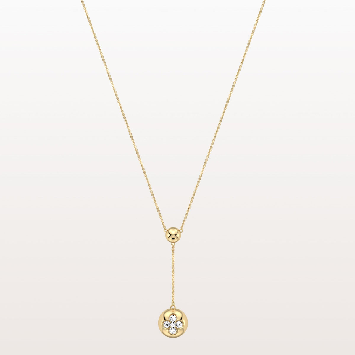 Lab Grown Diamond Blossom Drop Pendant - Necklaces