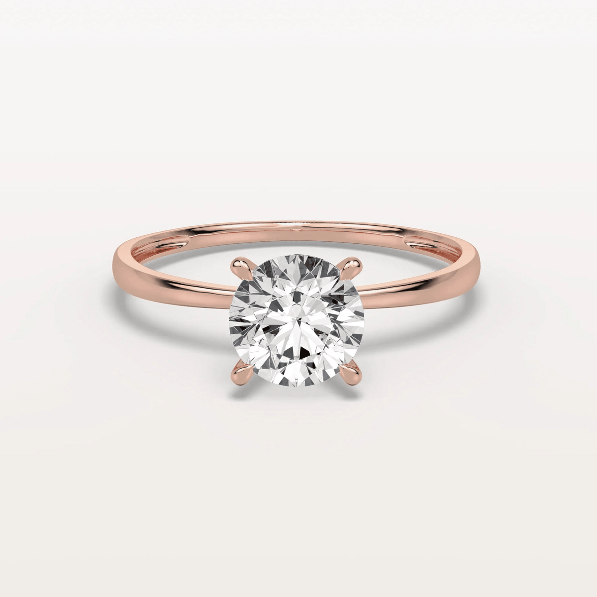 Aria丨1CT Round Lab Grown Diamond Ring In 14K Gold - Rings