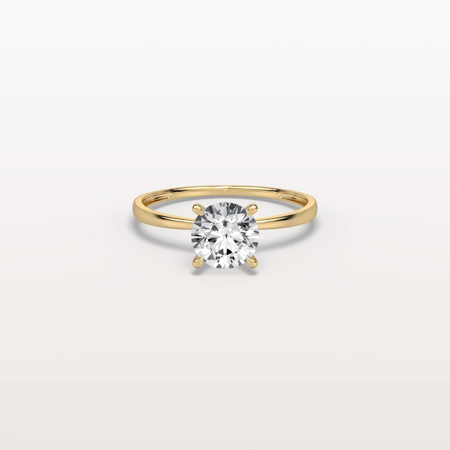 1CT Round Lab Grown Diamond Ring In 14K Gold - Rings