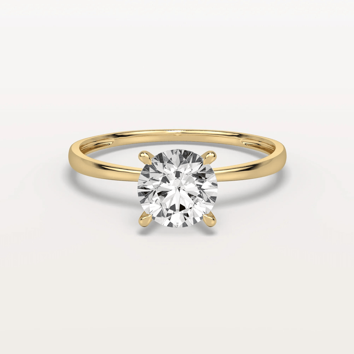 Aria丨1CT Round Lab Grown Diamond Ring In 14K Gold - Rings