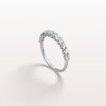 0.85CTW Lab Diamond U Prong Half Eternity Ring in 14K Solid Gold/Platinum - Rings