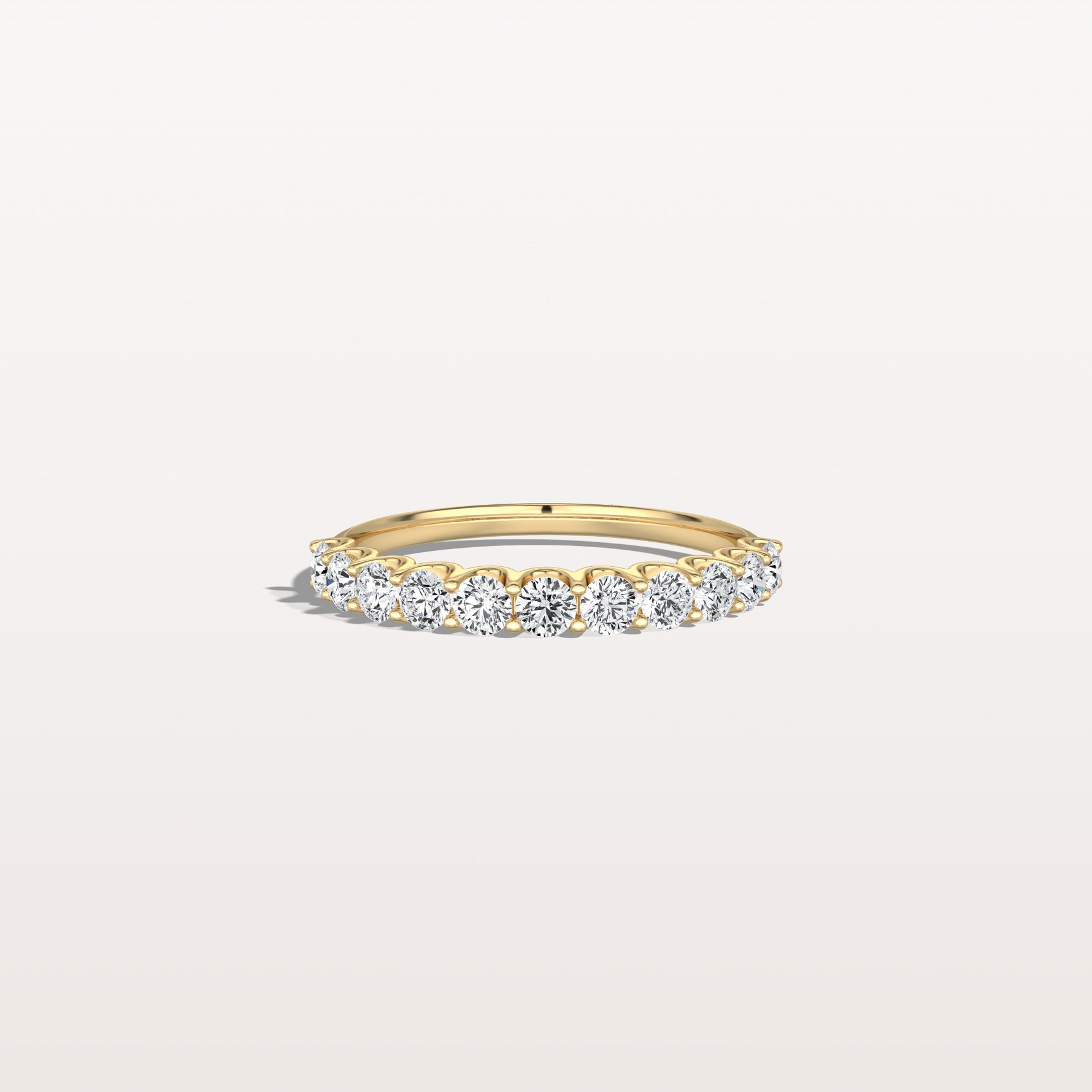 0.85CTW Lab Diamond U Prong Half Eternity Ring in 14K Solid Gold/Platinum - Rings