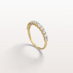 0.85CTW Lab Diamond U Prong Half Eternity Ring in 14K Solid Gold/Platinum - Rings