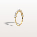0.85CTW Lab Diamond U Prong Half Eternity Ring in 14K Solid Gold/Platinum - Rings