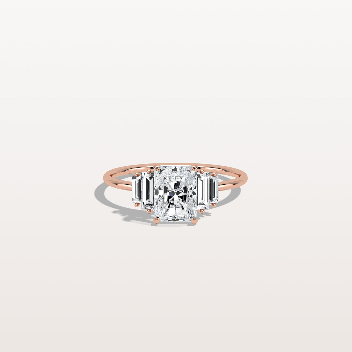 1CT Radiant Lab Diamond Engagement Ring In 14K Solid Gold/Platinum - Rings