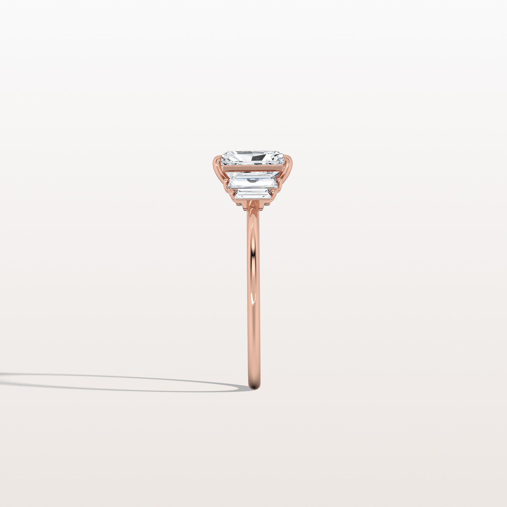 1CT Radiant Lab Diamond Engagement Ring In 14K Solid Gold/Platinum - Rings