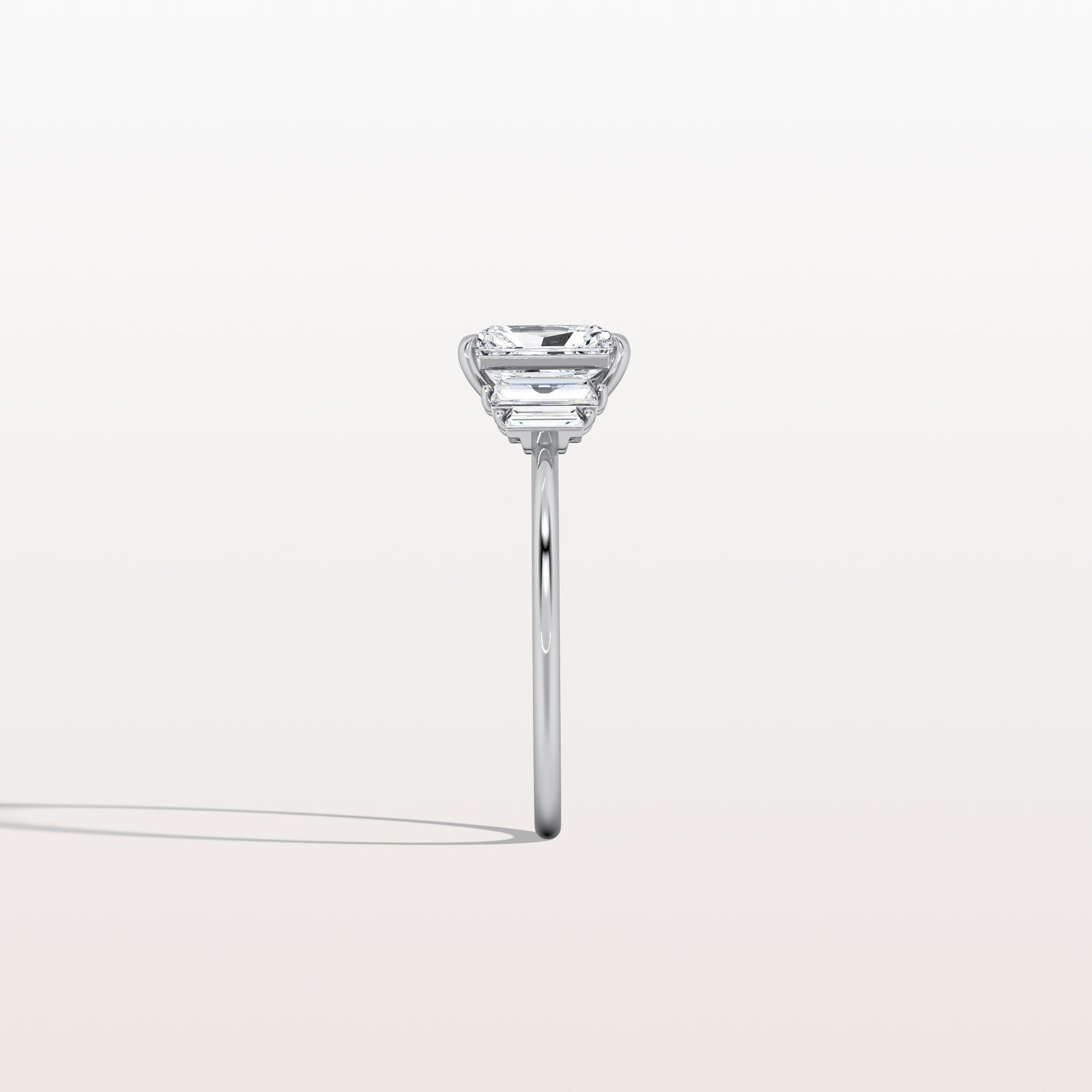 1CT Radiant Lab Diamond Engagement Ring In 14K Solid Gold/Platinum - Rings