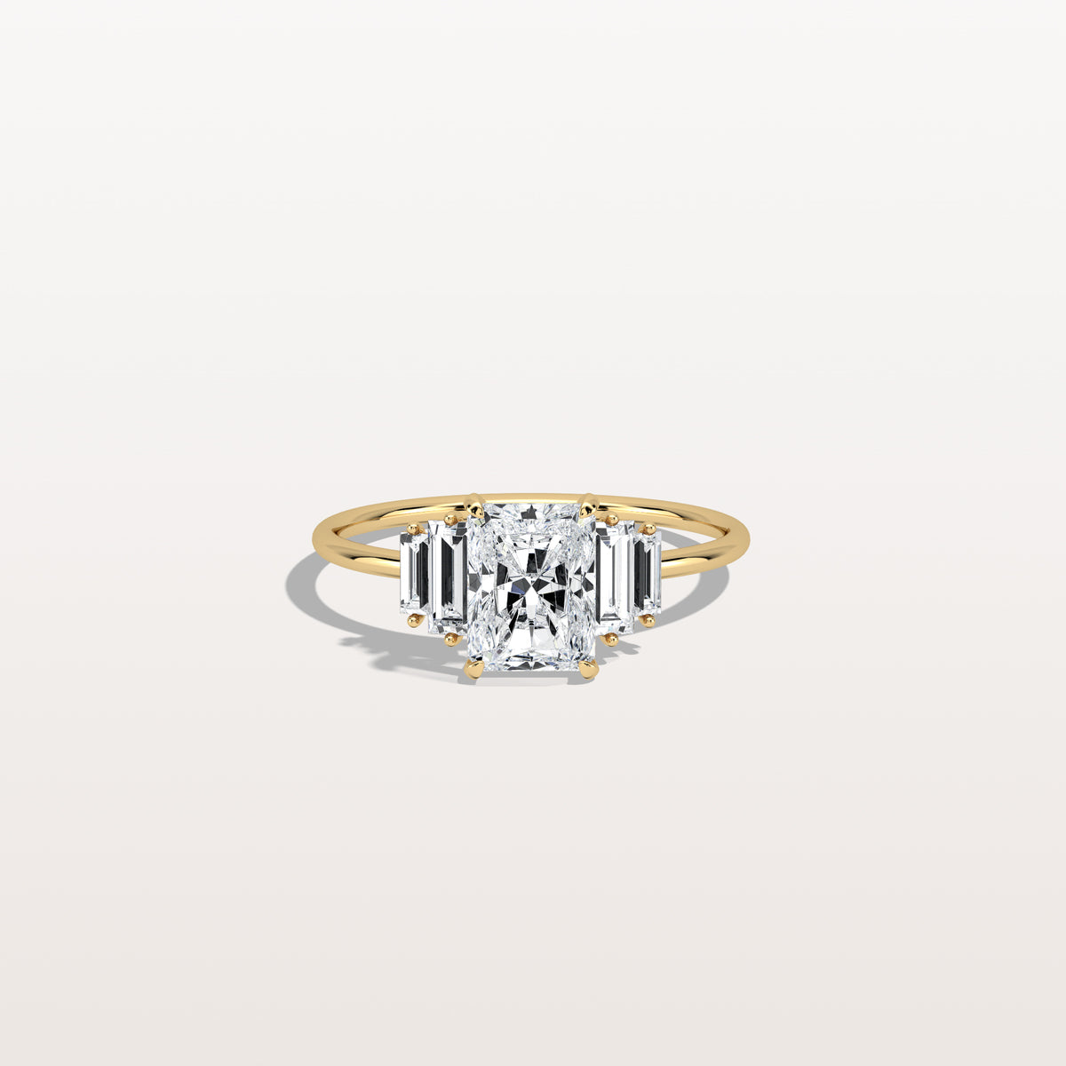 1CT Radiant Lab Diamond Engagement Ring In 14K Solid Gold/Platinum - Rings