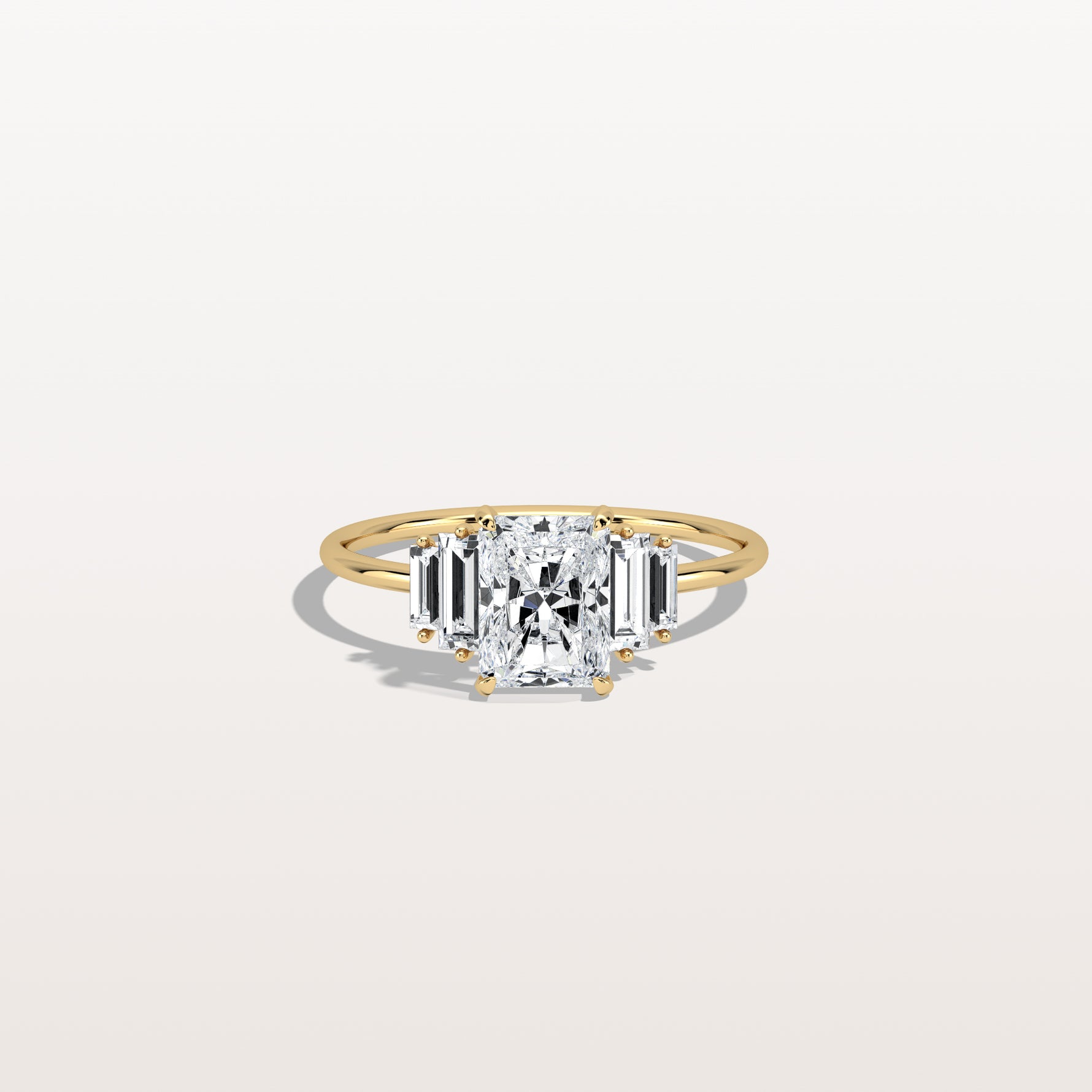 1CT Radiant Lab Diamond Engagement Ring In 14K Solid Gold/Platinum - Rings