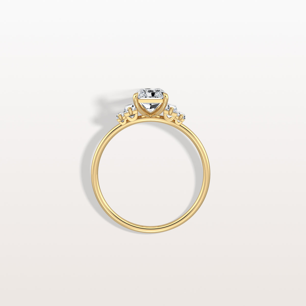 1CT Radiant Lab Diamond Engagement Ring In 14K Solid Gold/Platinum - Rings
