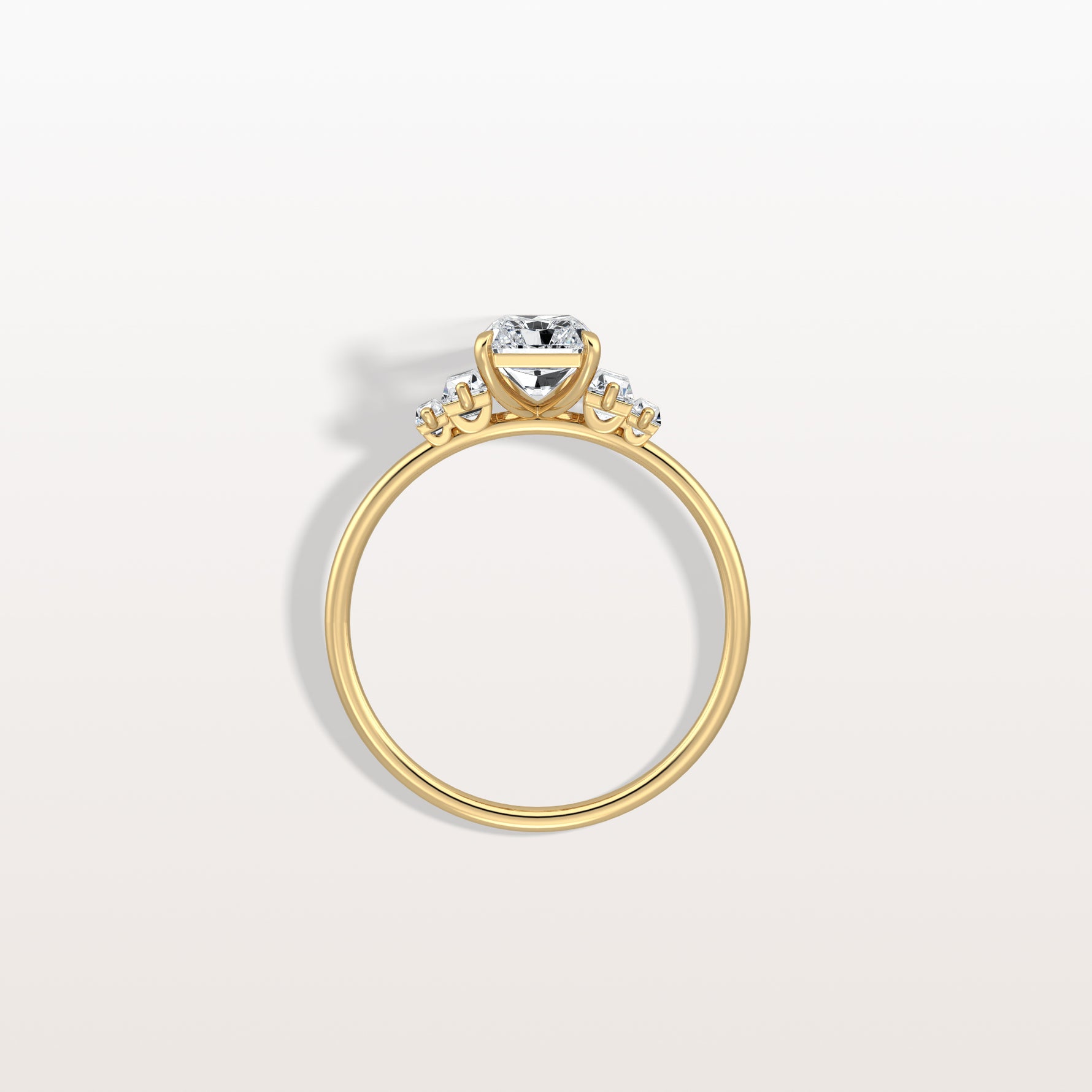 1CT Radiant Lab Diamond Engagement Ring In 14K Solid Gold/Platinum - Rings