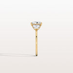 1CT Radiant Lab Diamond Engagement Ring In 14K Solid Gold/Platinum - Rings