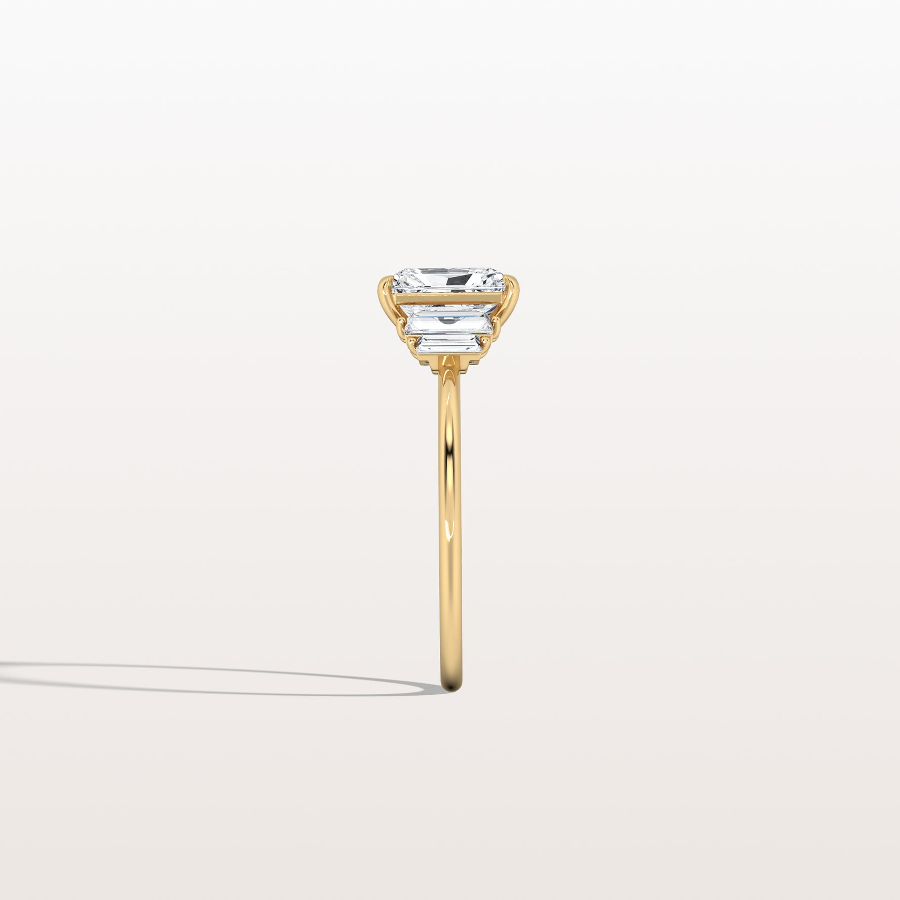 1CT Radiant Lab Diamond Engagement Ring In 14K Solid Gold/Platinum - Rings