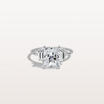 2CT Radiant Lab Diamond Engagement Ring In 14K Solid Gold/Platinum - Rings