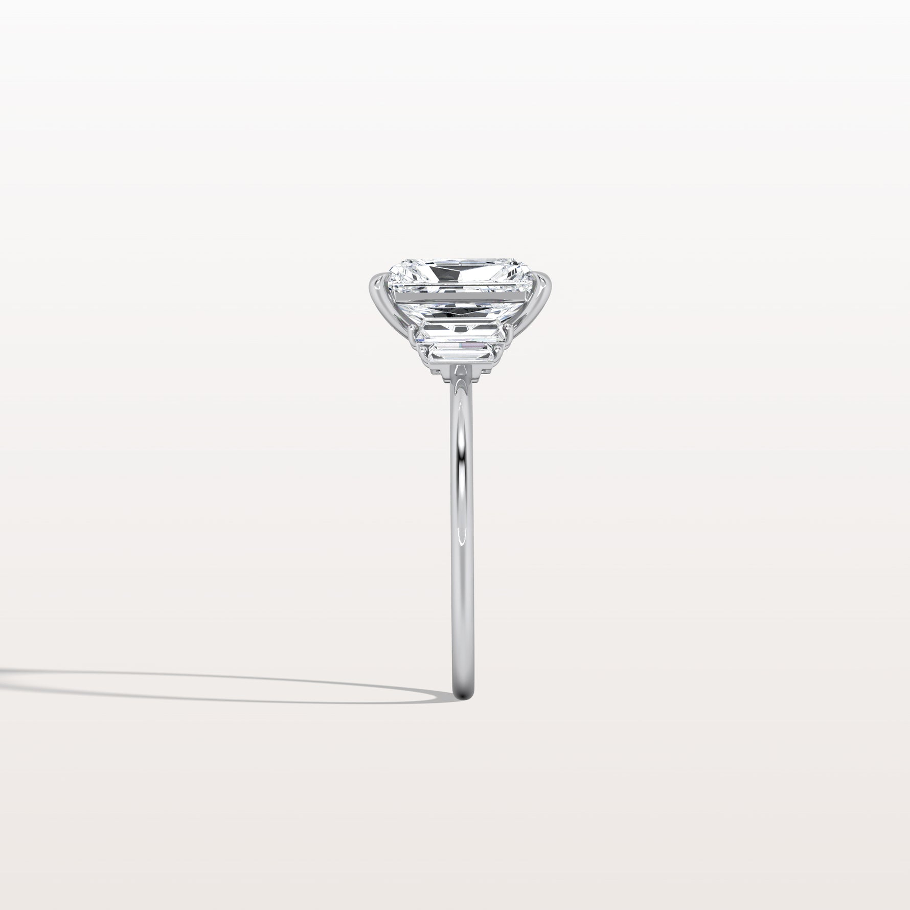 2CT Radiant Lab Diamond Engagement Ring In 14K Solid Gold/Platinum - Rings