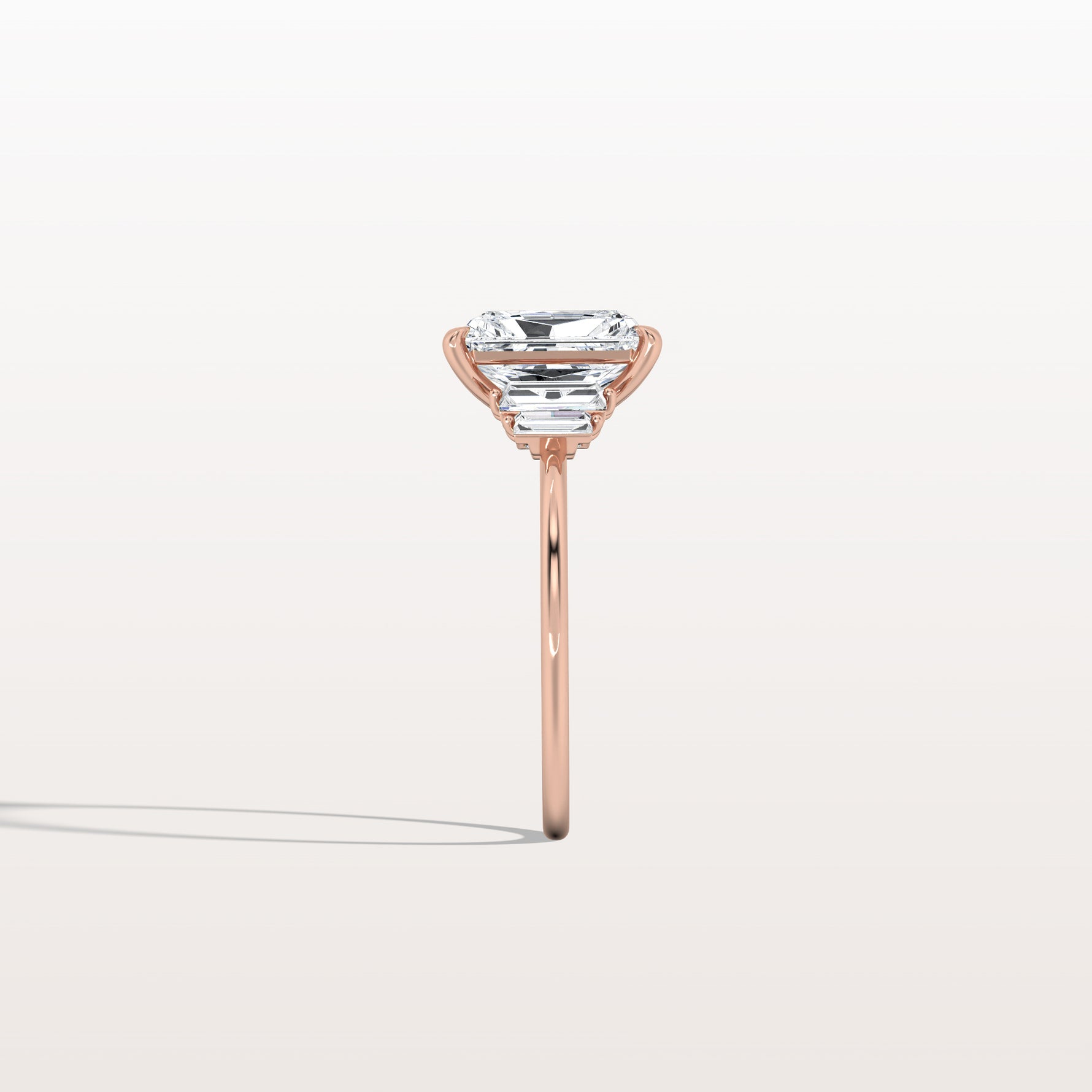 2CT Radiant Lab Diamond Engagement Ring In 14K Solid Gold/Platinum - Rings