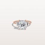 2CT Radiant Lab Diamond Engagement Ring In 14K Solid Gold/Platinum - Rings