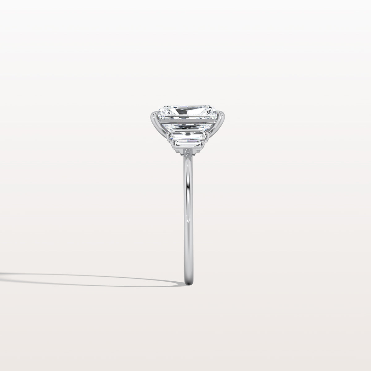 2CT Radiant Lab Diamond Engagement Ring In 14K Solid Gold/Platinum - Rings