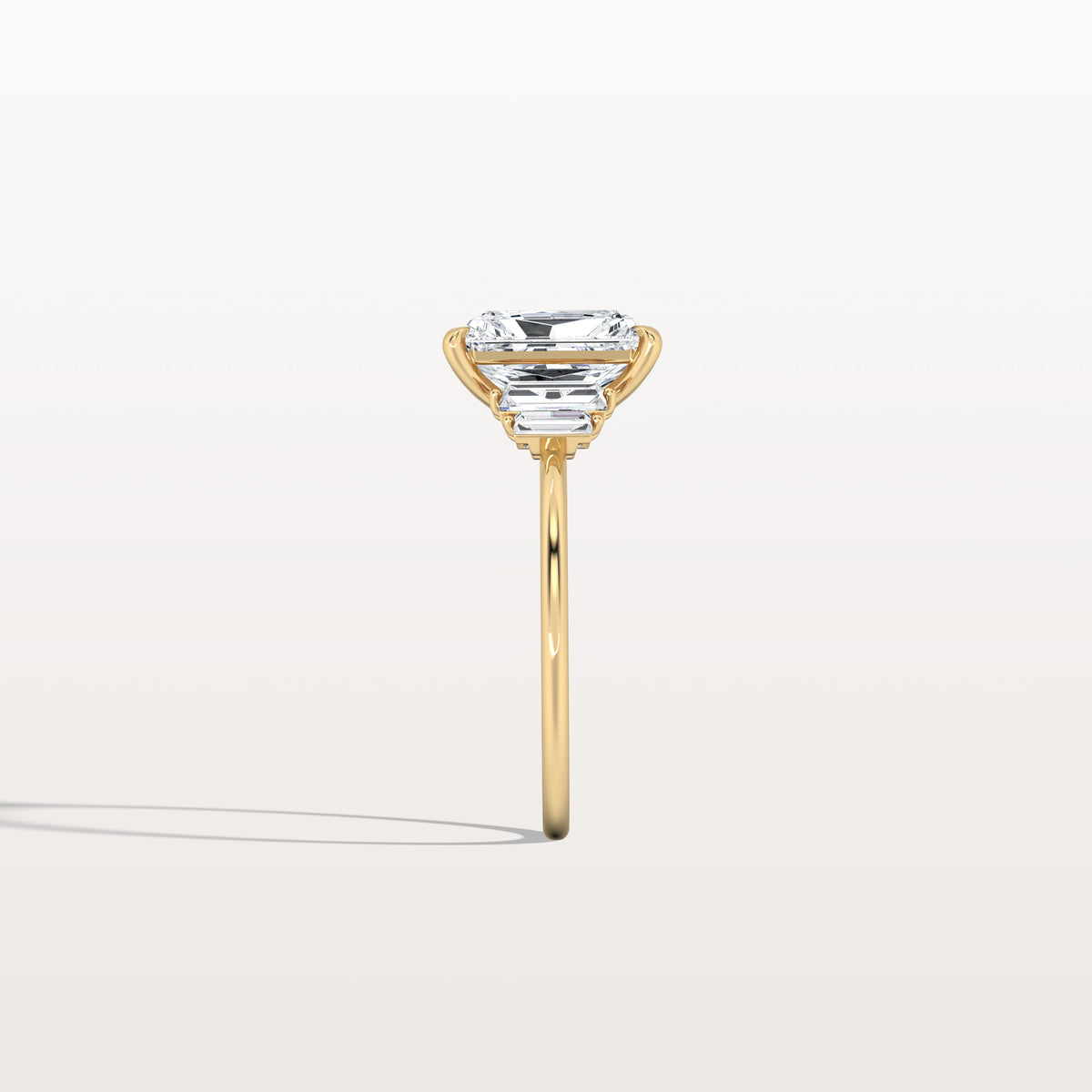 2CT Radiant Lab Diamond Engagement Ring In 14K Solid Gold/Platinum - Rings