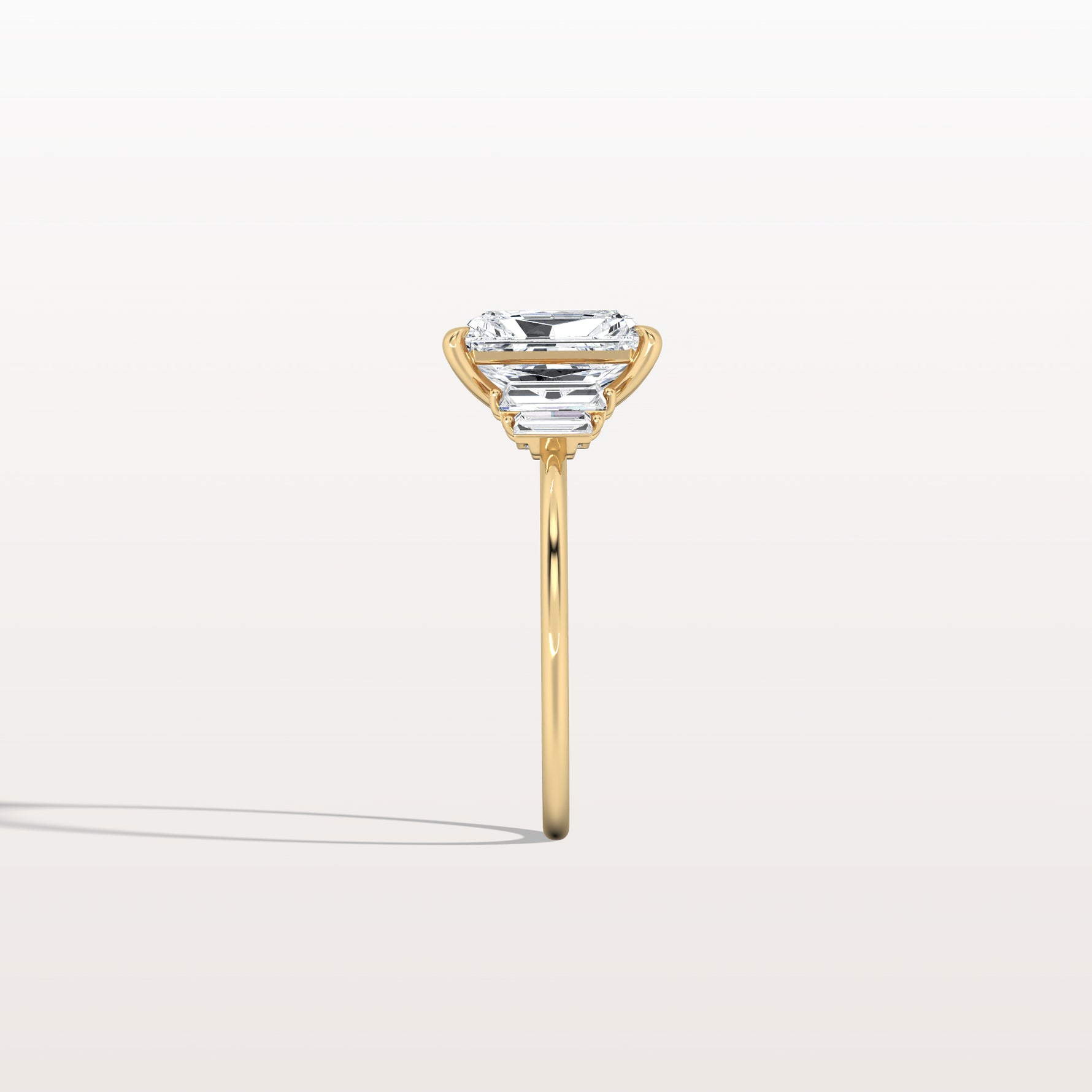 2CT Radiant Lab Diamond Engagement Ring In 14K Solid Gold/Platinum - Rings