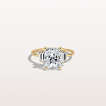 2CT Radiant Lab Diamond Engagement Ring In 14K Solid Gold/Platinum - Rings