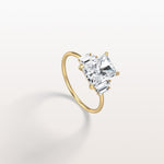 2CT Radiant Lab Diamond Engagement Ring In 14K Solid Gold/Platinum - Rings