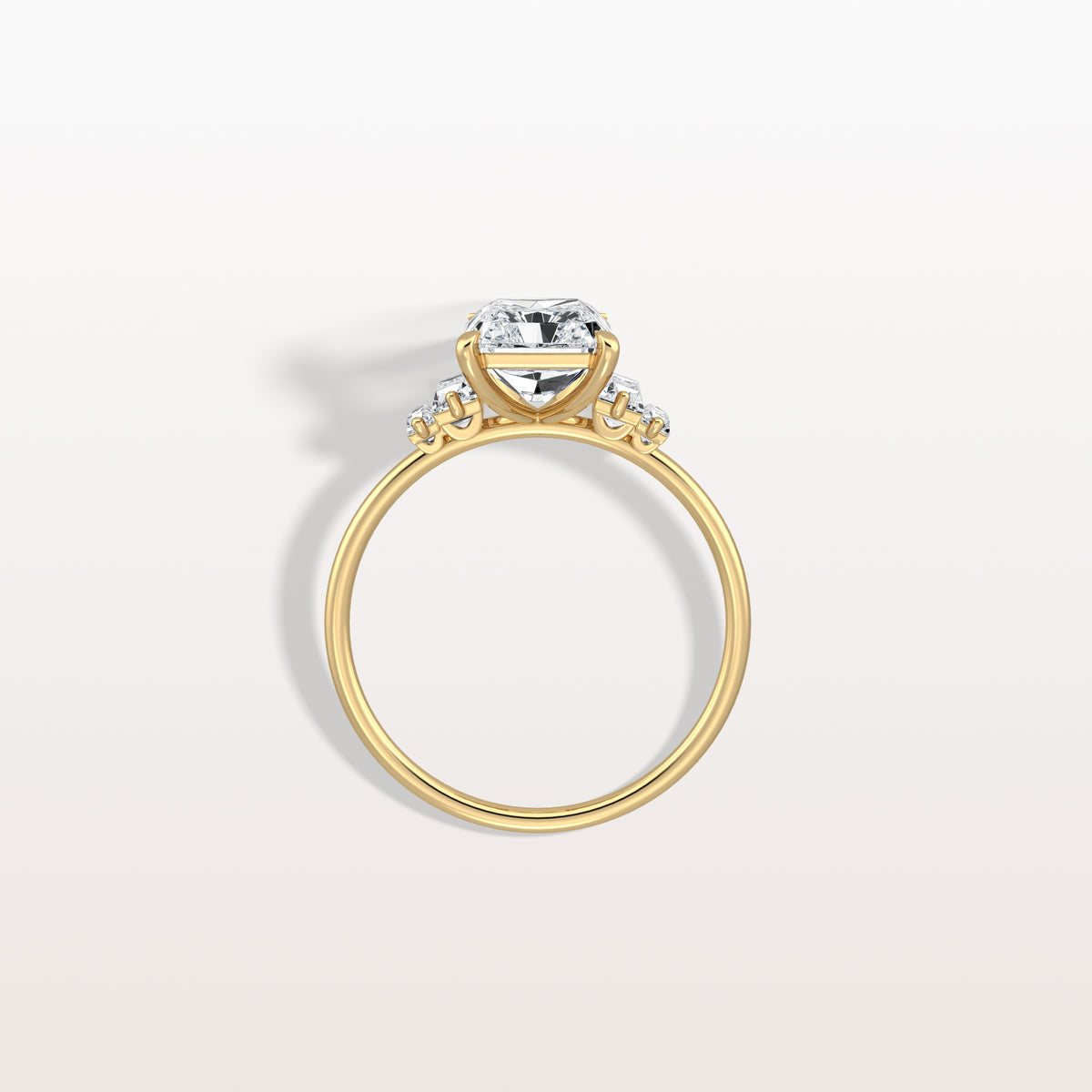 2CT Radiant Lab Diamond Engagement Ring In 14K Solid Gold/Platinum - Rings