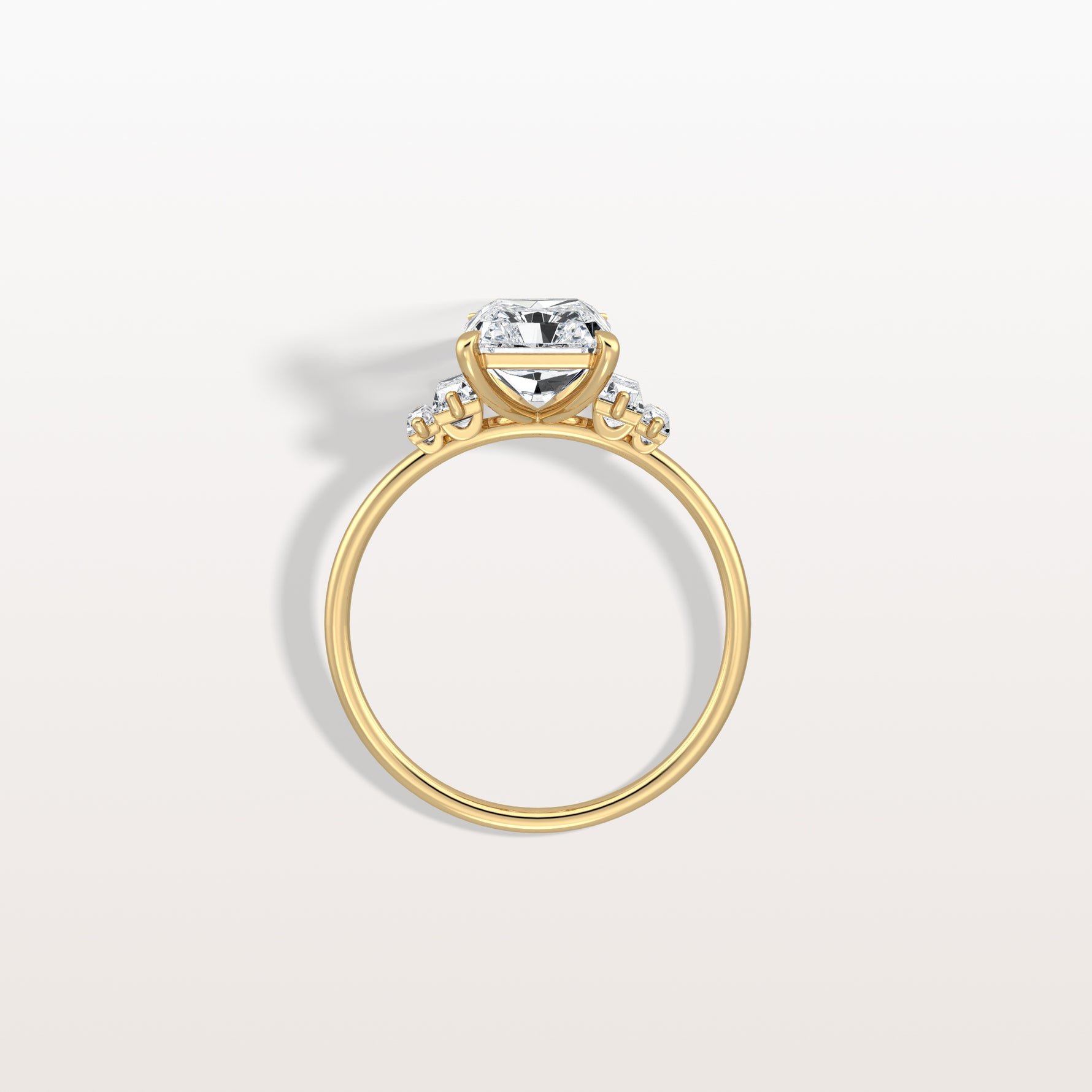2CT Radiant Lab Diamond Engagement Ring In 14K Solid Gold/Platinum - Rings