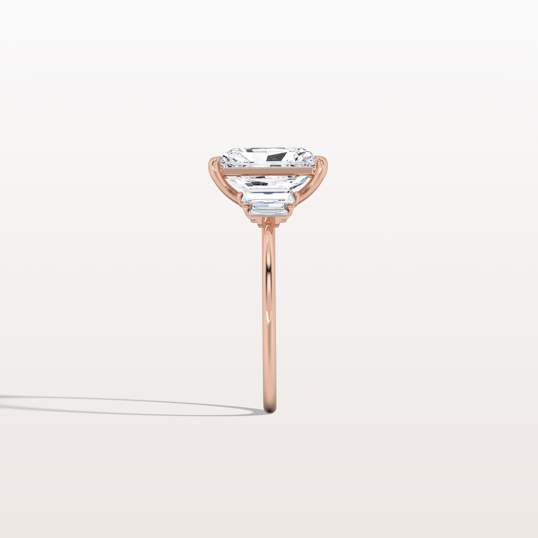 3CT Radiant Lab Diamond Engagement Ring In 14K Solid Gold/Platinum - Rings