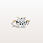 3CT Radiant Lab Diamond Engagement Ring In 14K Solid Gold/Platinum - Rings