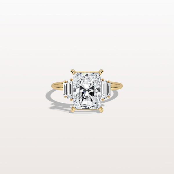 Bella丨3CT Radiant Lab Diamond Engagement Ring In 14K Solid Gold