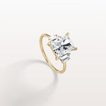3CT Radiant Lab Diamond Engagement Ring In 14K Solid Gold/Platinum - Rings