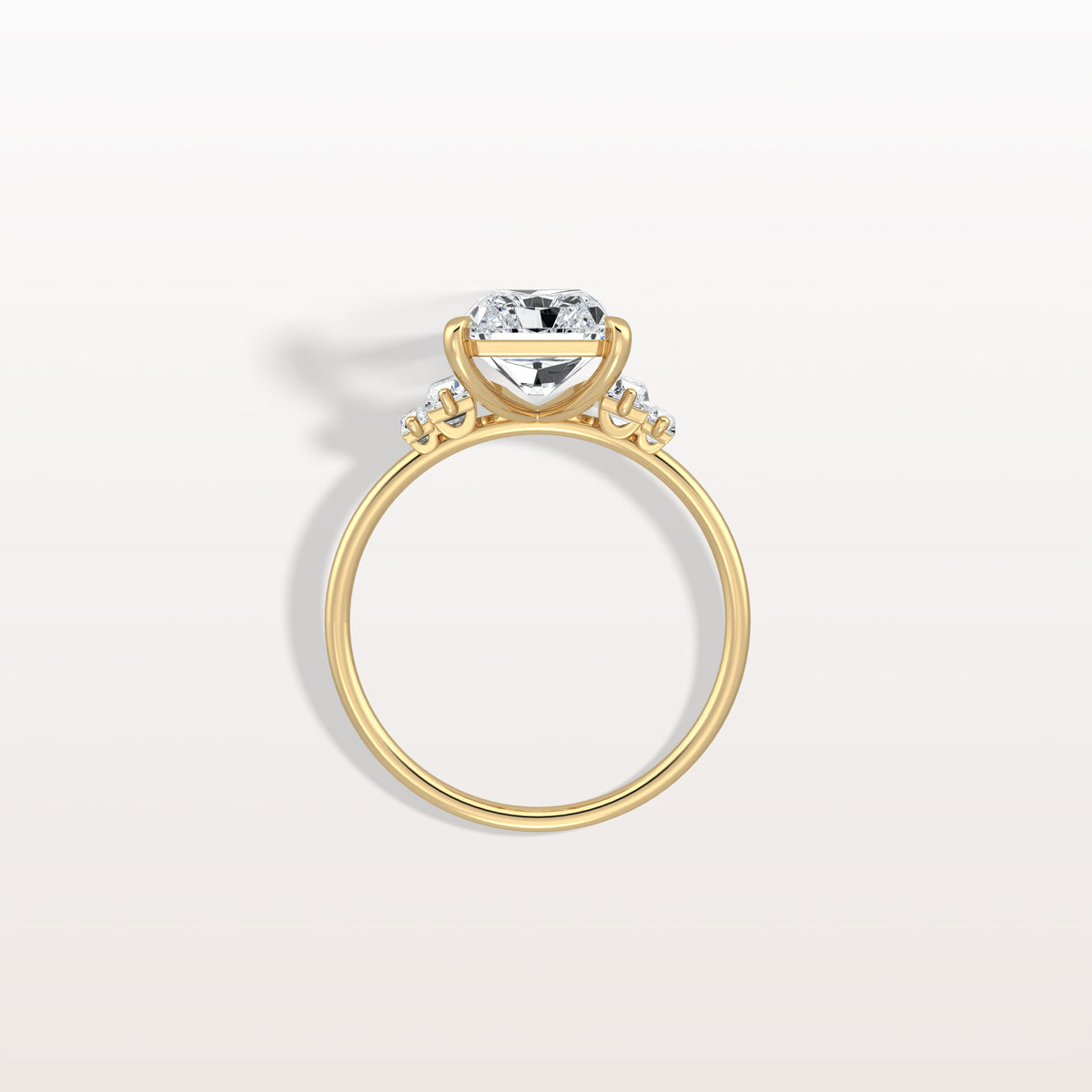 3CT Radiant Lab Diamond Engagement Ring In 14K Solid Gold/Platinum - Rings