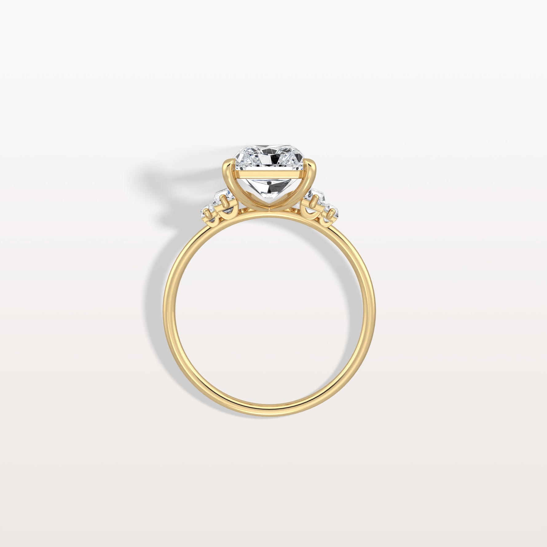 3CT Radiant Lab Diamond Engagement Ring In 14K Solid Gold/Platinum - Rings
