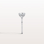 1CT Radiant Cut Lab Diamond Three Stone Engagement Ring In 14K Solid Gold/Platinum - Rings