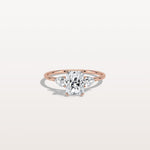 1CT Radiant Cut Lab Diamond Three Stone Engagement Ring In 14K Solid Gold/Platinum - Rings