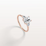 1CT Radiant Cut Lab Diamond Three Stone Engagement Ring In 14K Solid Gold/Platinum - Rings