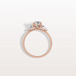 1CT Radiant Cut Lab Diamond Three Stone Engagement Ring In 14K Solid Gold/Platinum - Rings