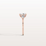 1CT Radiant Cut Lab Diamond Three Stone Engagement Ring In 14K Solid Gold/Platinum - Rings