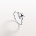 1CT Radiant Cut Lab Diamond Three Stone Engagement Ring In 14K Solid Gold/Platinum - Rings