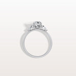 1CT Radiant Cut Lab Diamond Three Stone Engagement Ring In 14K Solid Gold/Platinum - Rings