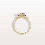 1CT Radiant Cut Lab Diamond Three Stone Engagement Ring In 14K Solid Gold/Platinum - Rings