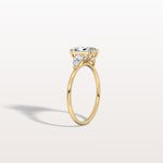 1CT Radiant Cut Lab Diamond Three Stone Engagement Ring In 14K Solid Gold/Platinum - Rings